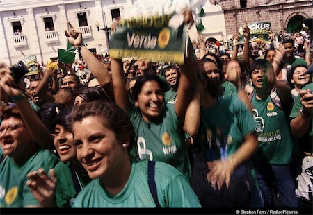 Simpatizantes do Partido Verde na Colombia